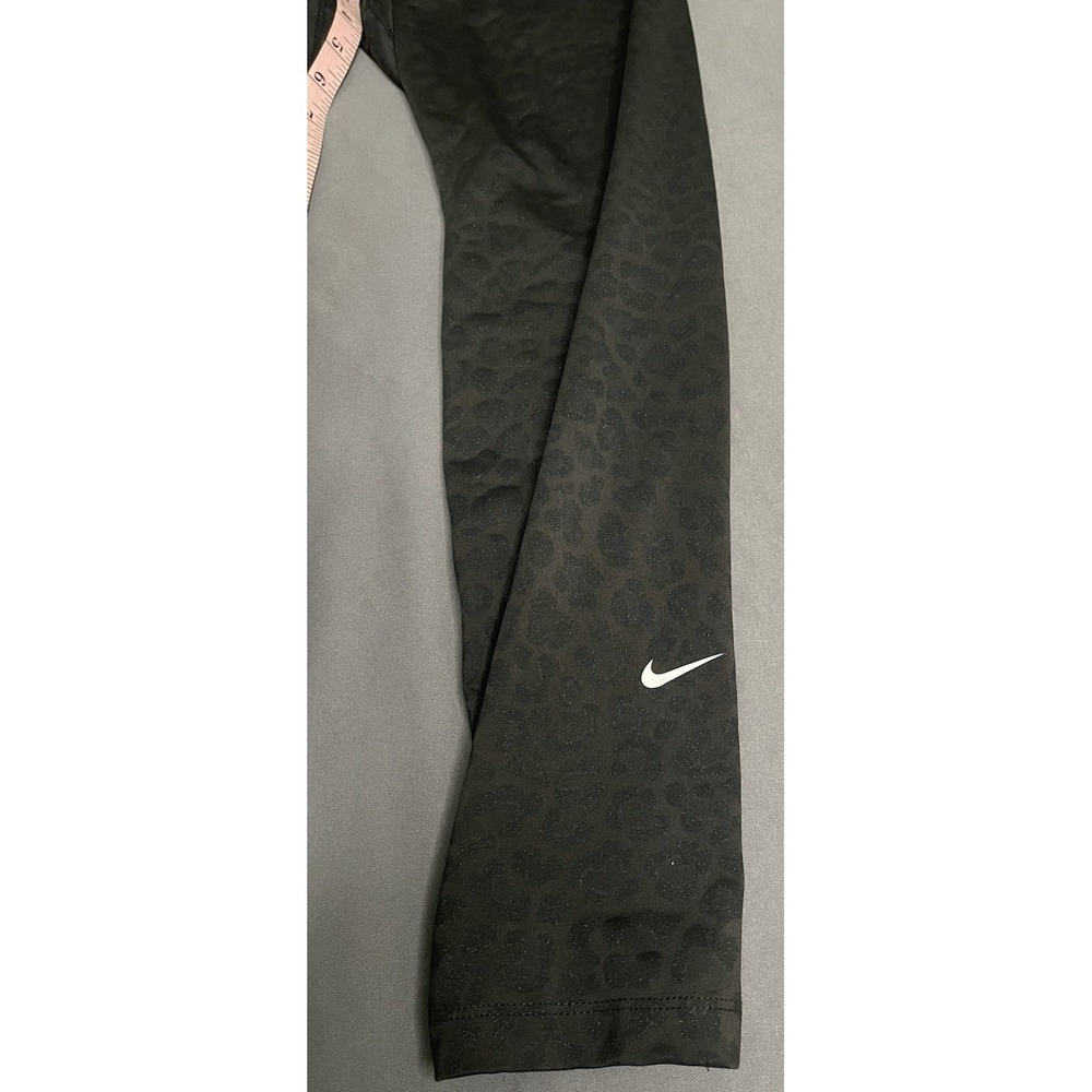 Nike Leggings Womens Large Black Glitter Animal Print High Rise Leopard Print - Picture 13 of 13